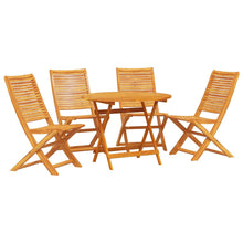 Tuin Eetset 5 Pcs Bruin Massief Acaciahout 4x stoel + ronde tafel