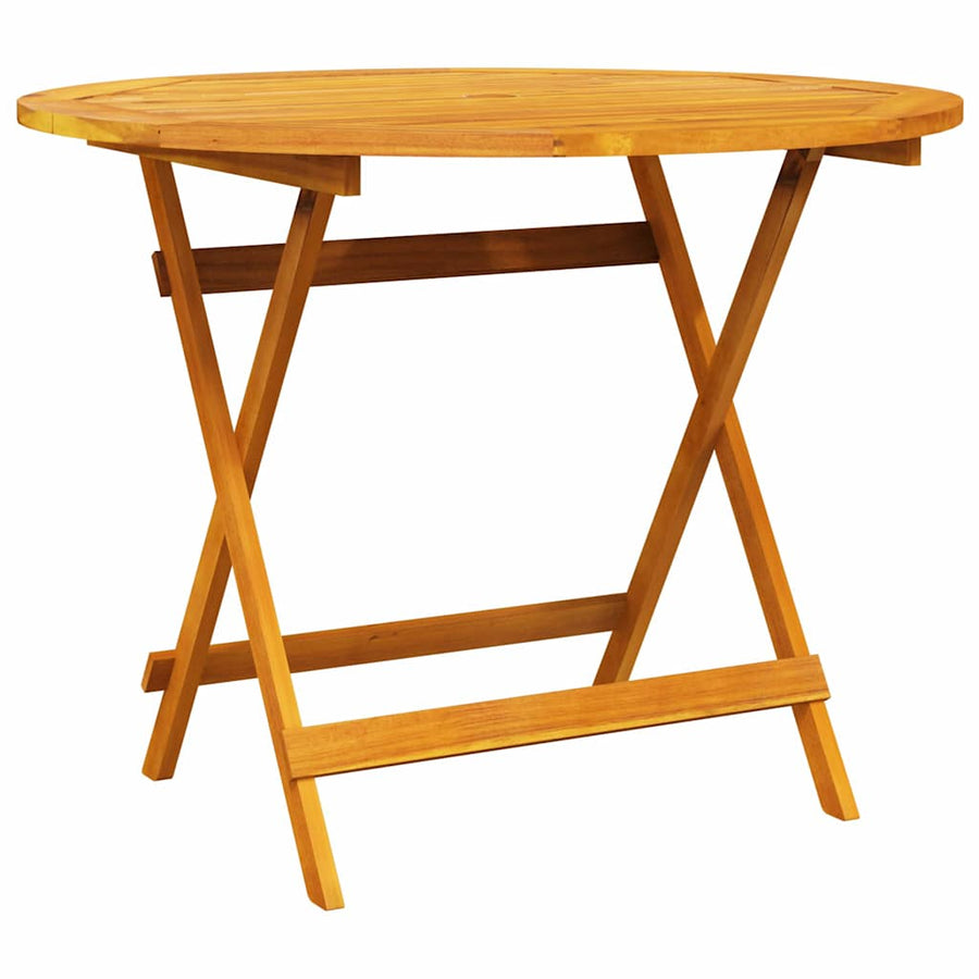 Tuin Eetset 5 Pcs Bruin Massief Acaciahout 4x fauteuil + ronde tafel