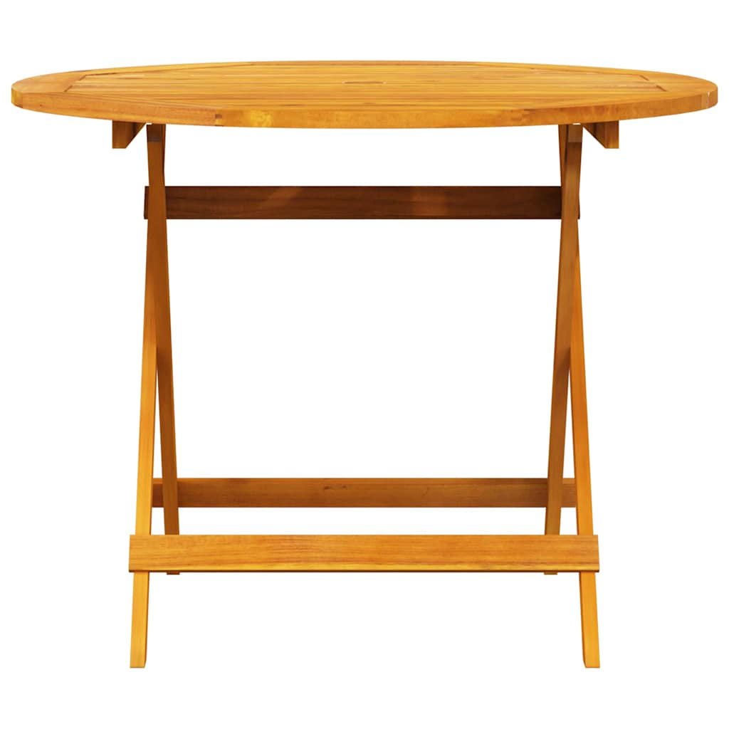 Tuin Eetset 5 Pcs Bruin Massief Acaciahout 4x fauteuil + ronde tafel