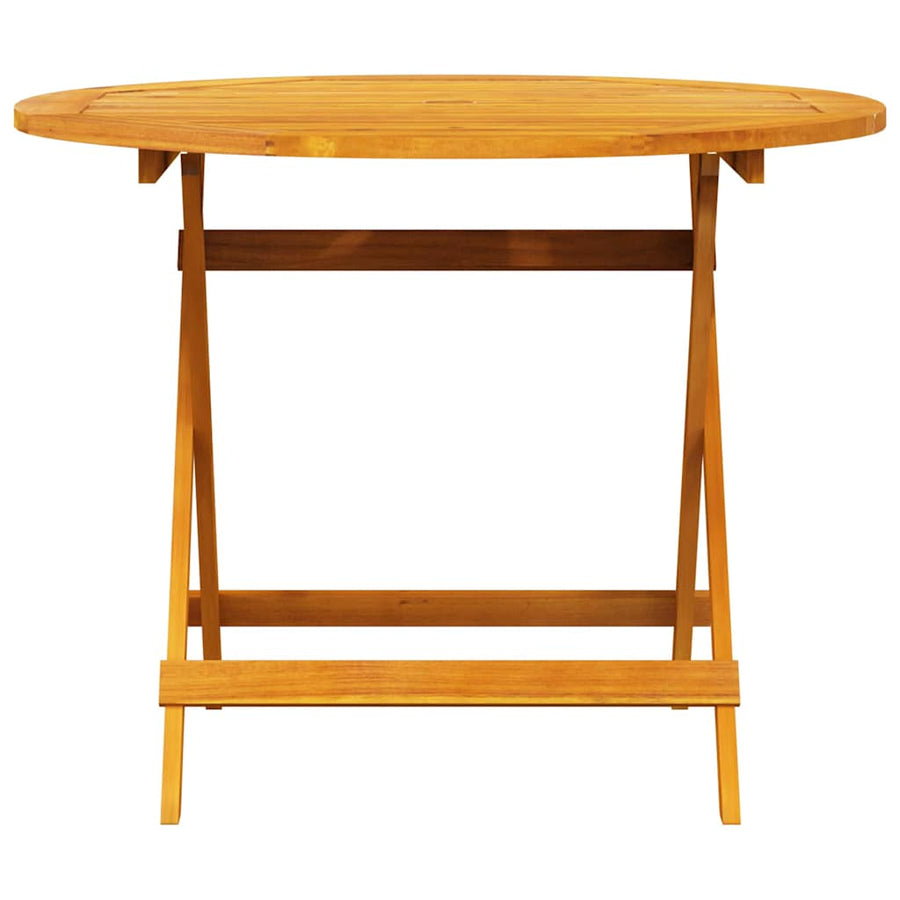 Tuin Eetset 5 Pcs Bruin Massief Acaciahout 4x fauteuil + ronde tafel