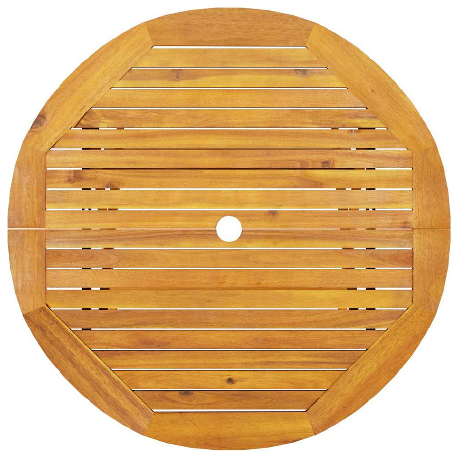Tuin Eetset 5 Pcs Bruin Massief Acaciahout 4x fauteuil + ronde tafel