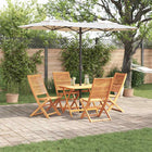 Garden Dining Set 5 Pcs Brown Solid Acacia Wood 4x chairs + square table