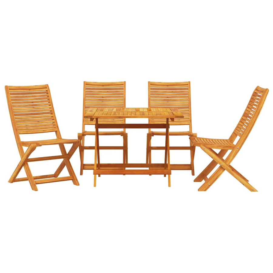 Tuin Eetset 5 Pcs Bruin Massief Acaciahout 4x stoel + vierkante tafel