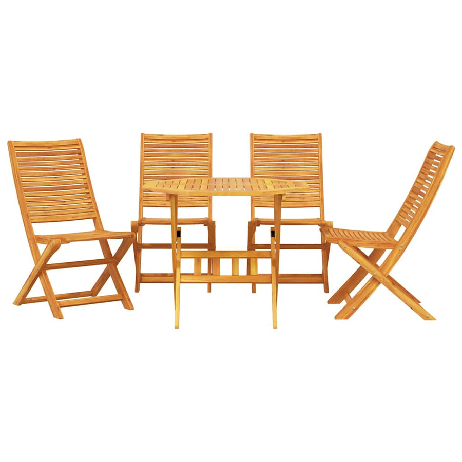 Tuin Eetset 5 Pcs Bruin Massief Acaciahout