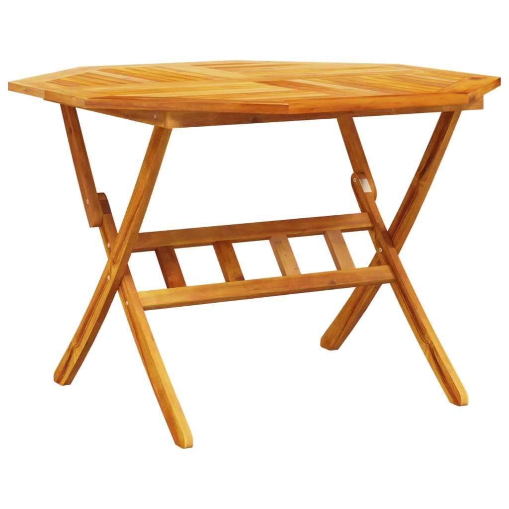 Tuin Eetset 5 Pcs Bruin Massief Acaciahout 4x stoel + ronde tafel