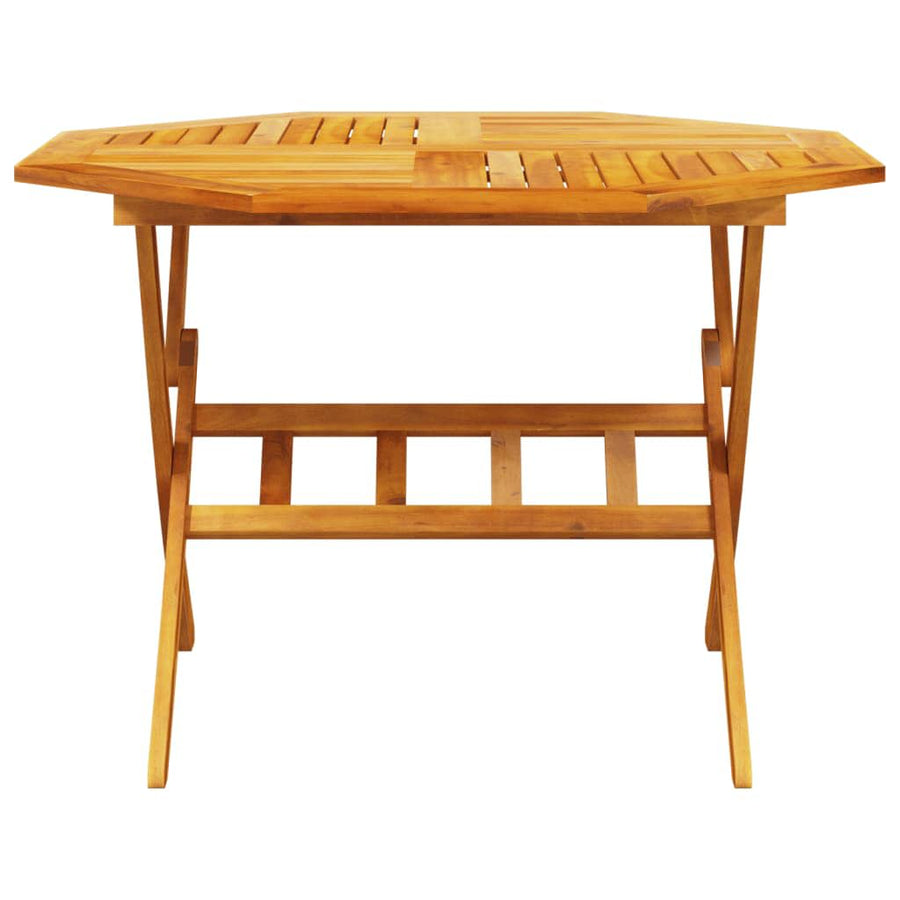 Tuin Eetset 5 Pcs Bruin Massief Acaciahout 4x fauteuil + achtkante tafel