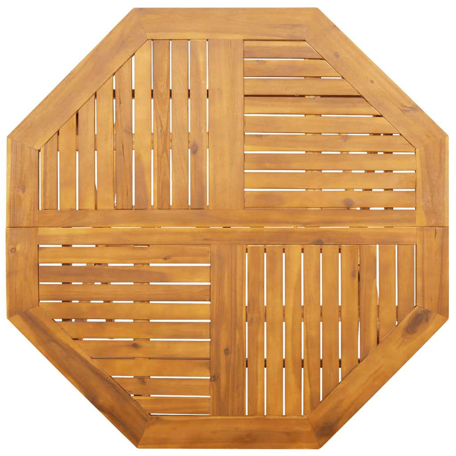 Tuin Eetset 5 Pcs Bruin Massief Acaciahout 4x fauteuil + achtkante tafel