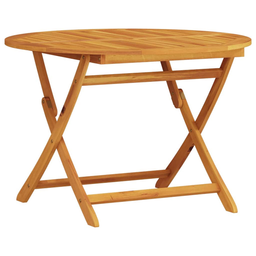 Tuin Eetset 5 Pcs Bruin Massief Acaciahout 4x fauteuil + ronde tafel