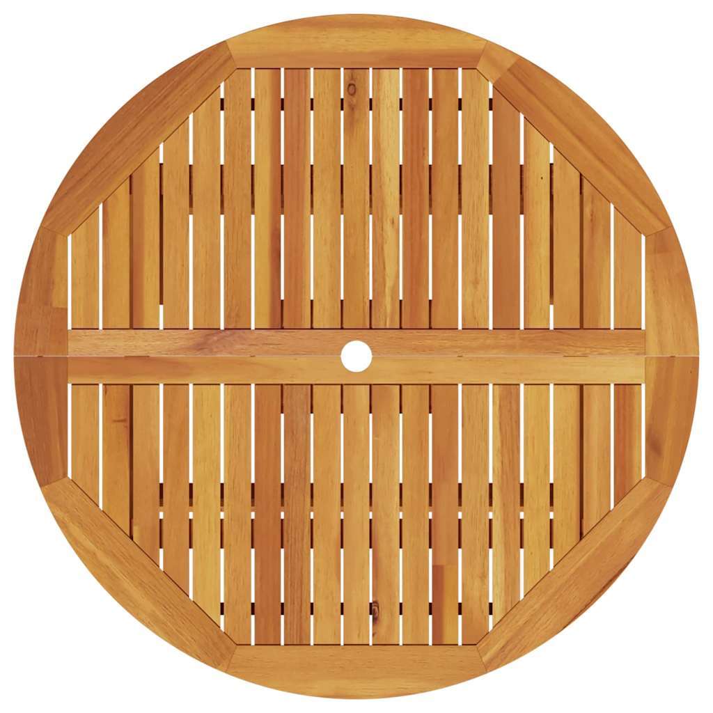 Tuin Eetset 5 Pcs Bruin Massief Acaciahout 4x fauteuil + ronde tafel