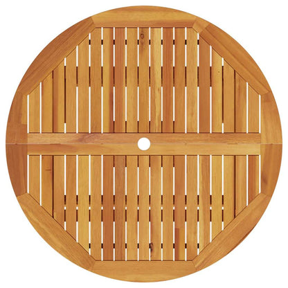 Tuin Eetset 5 Pcs Bruin Massief Acaciahout 4x fauteuil + ronde tafel