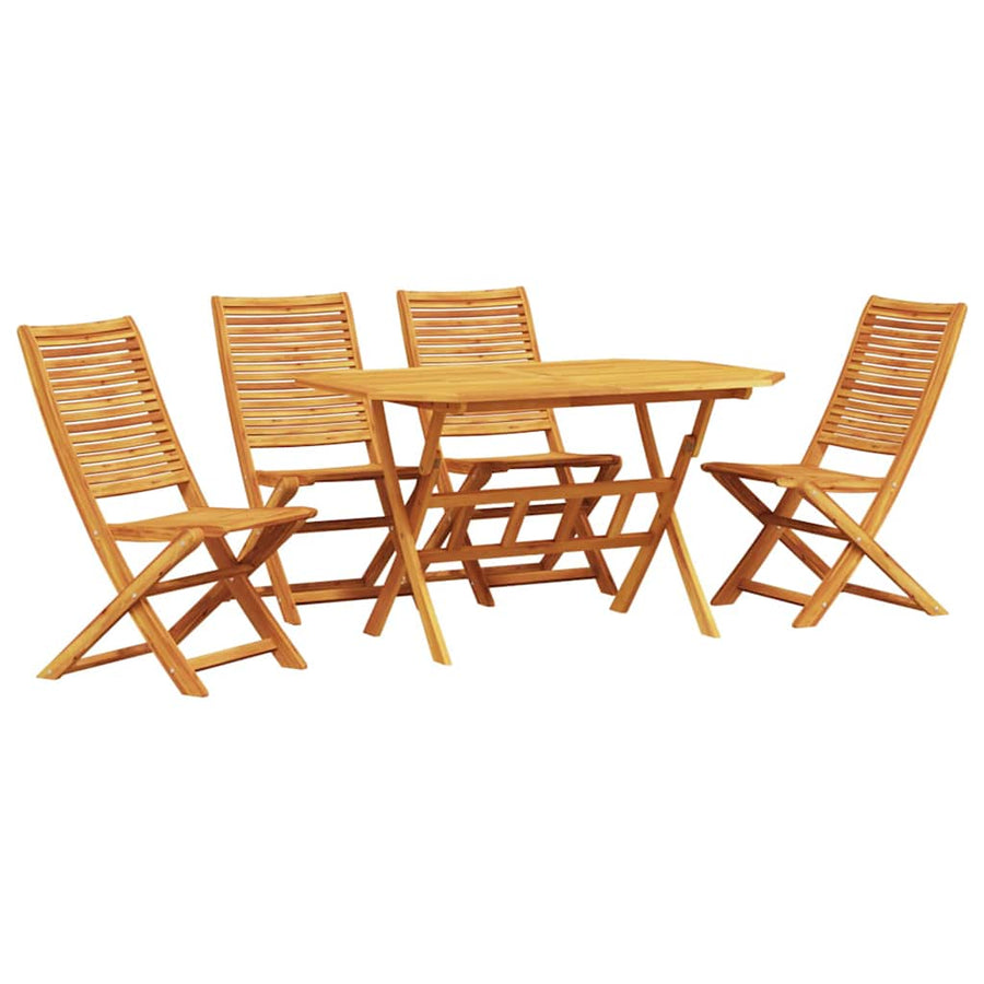 Tuin Eetset 5 Pcs Bruin Massief Acaciahout 4x stoel + tafel