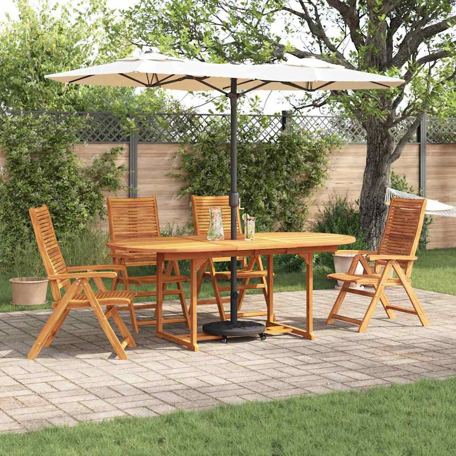 Tuin eettafelset 5 pcs Bruin Massief Acaciahout