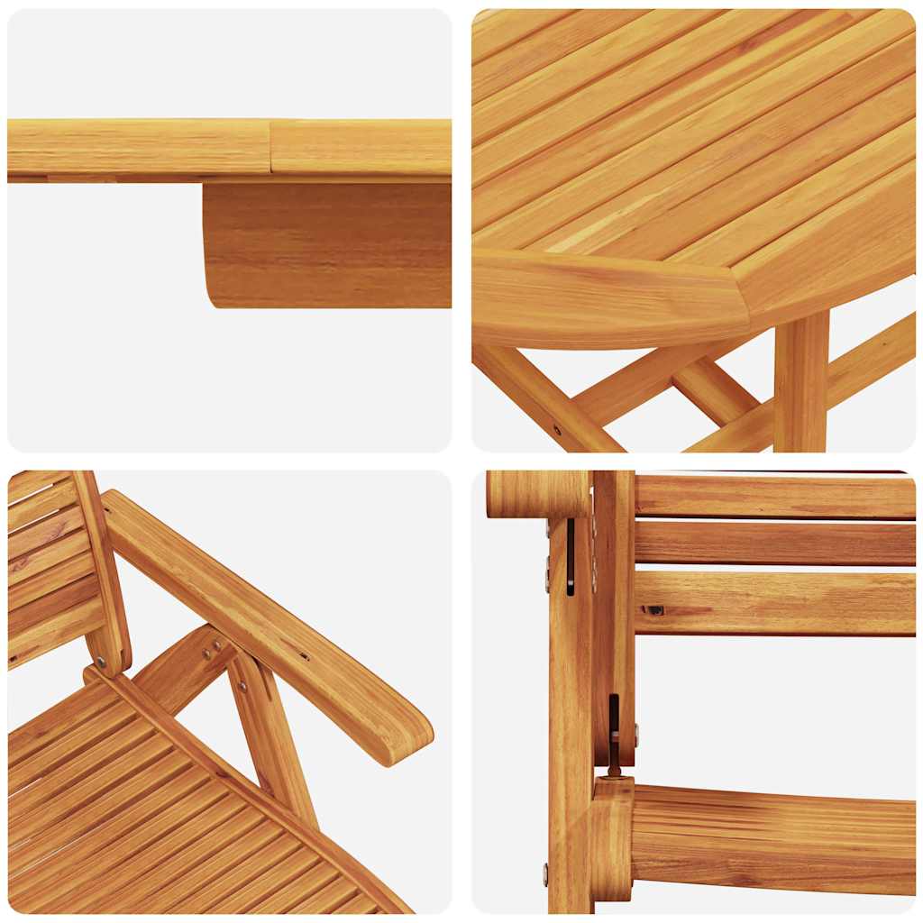Tuin Eetset 7 Pcs Bruin Massief Acaciahout