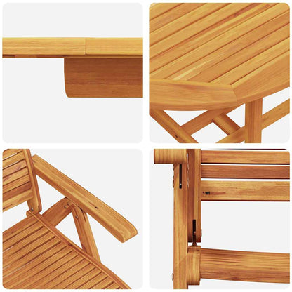 Tuin Eetset 7 Pcs Bruin Massief Acaciahout