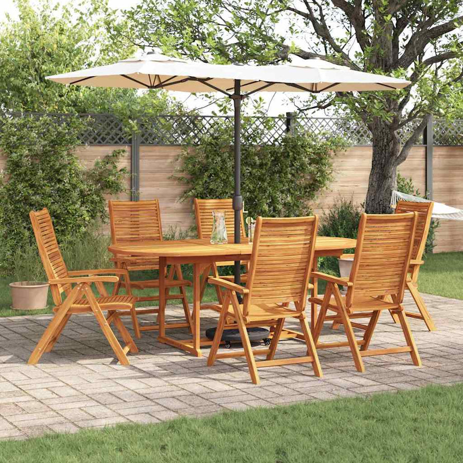 Tuin Eetset 7 Pcs Bruin Massief Acaciahout