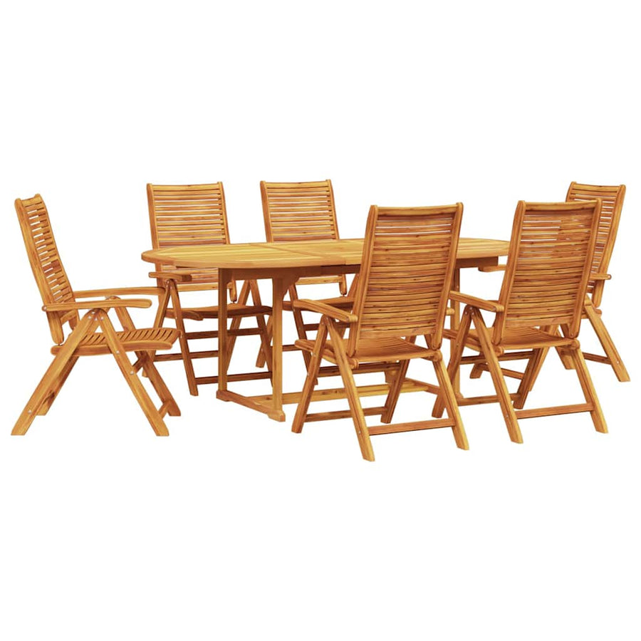 Tuin Eetset 7 Pcs Bruin Massief Acaciahout