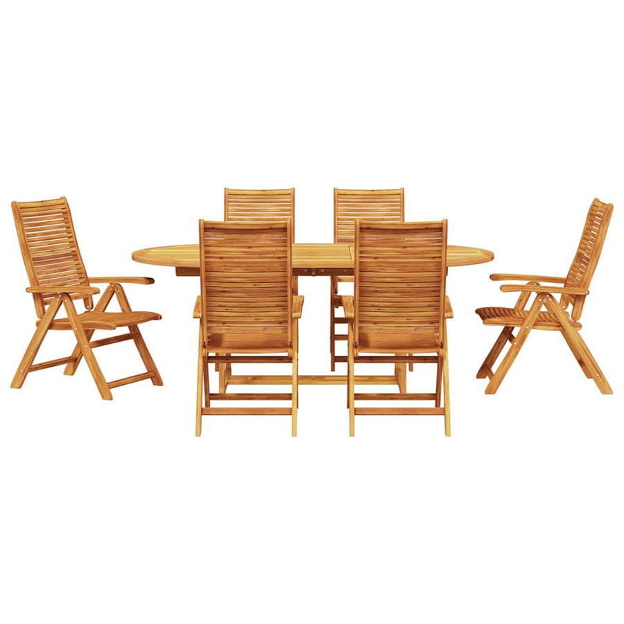 Tuin Eetset 7 Pcs Bruin Massief Acaciahout