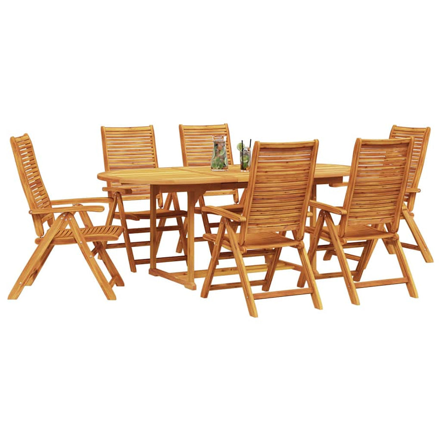 Tuin Eetset 7 Pcs Bruin Massief Acaciahout