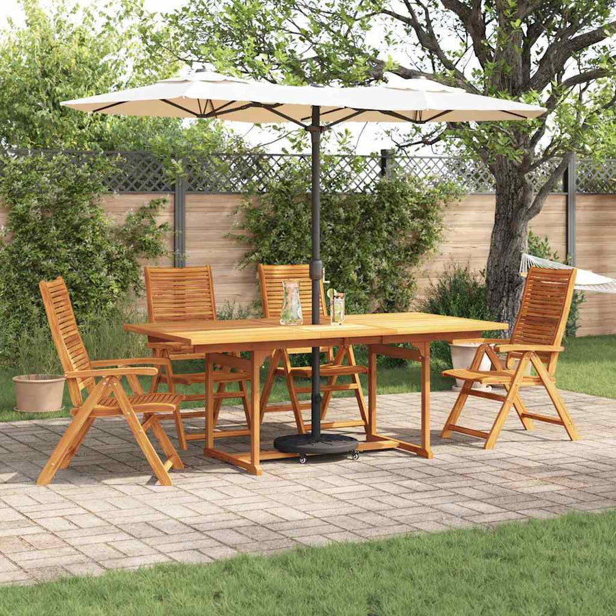 Tuin eettafelset 5 pcs Bruin Massief Acaciahout