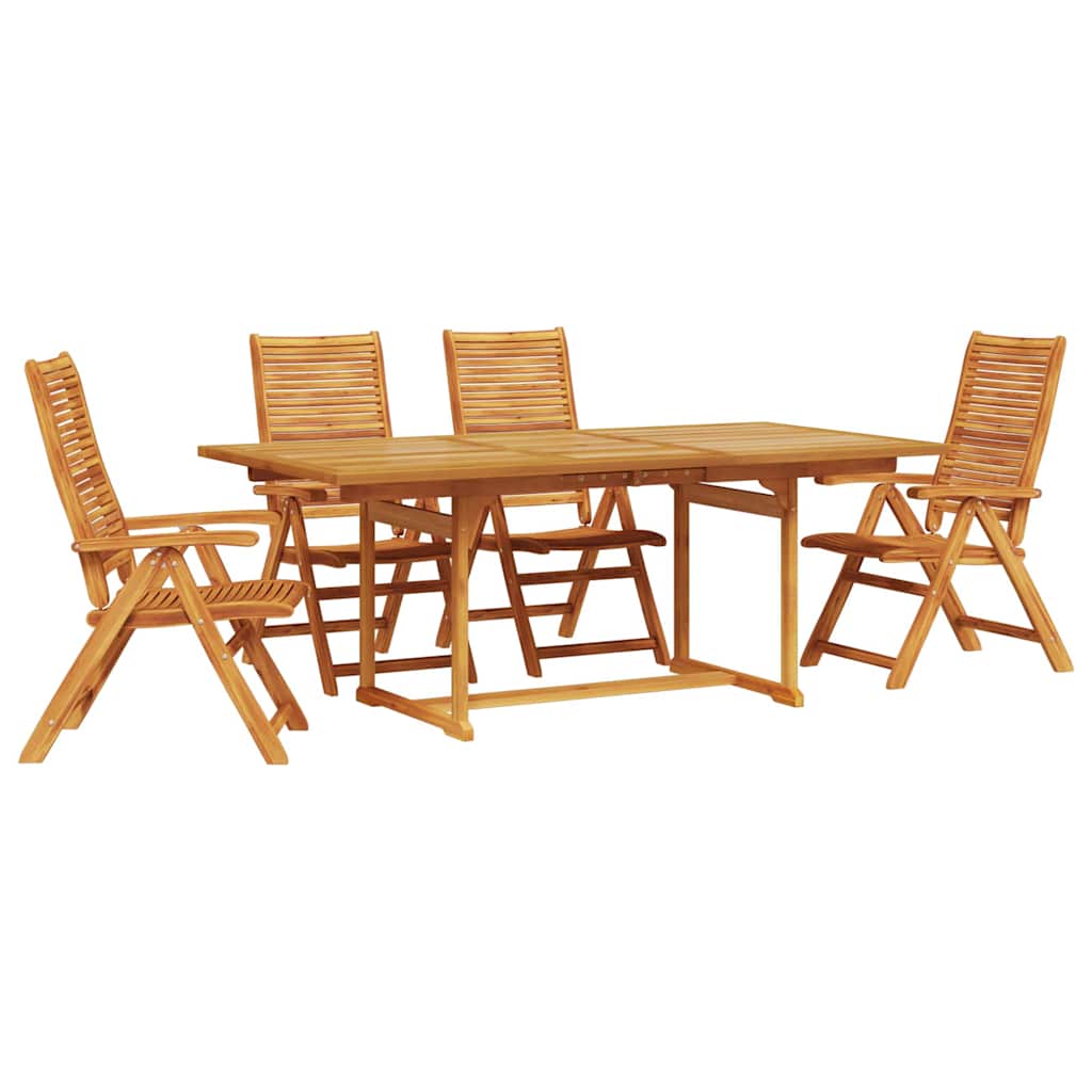 Tuin eettafelset 5 pcs Bruin Massief Acaciahout