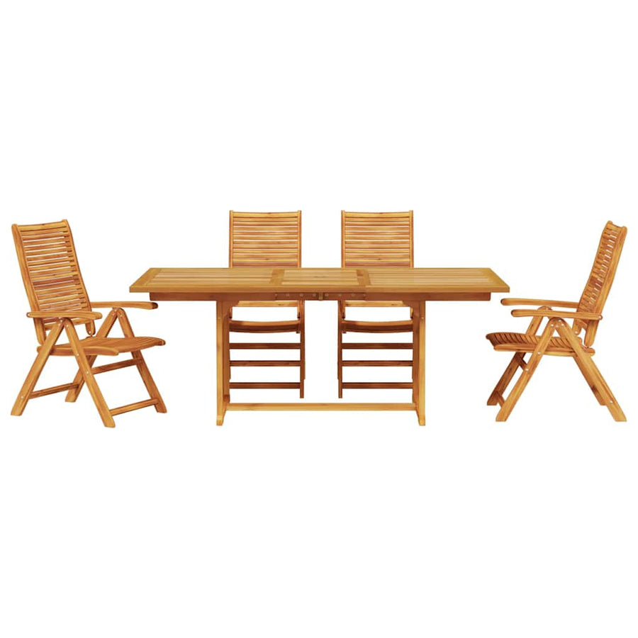 Tuin eettafelset 5 pcs Bruin Massief Acaciahout