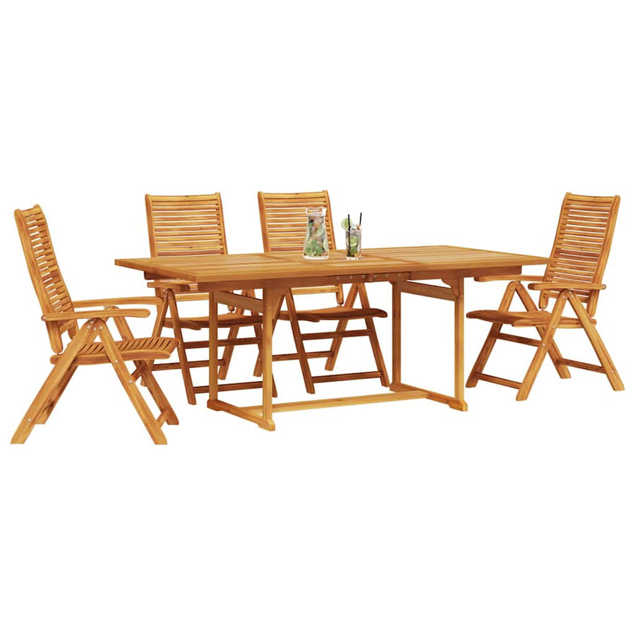 Tuin eettafelset 5 pcs Bruin Massief Acaciahout