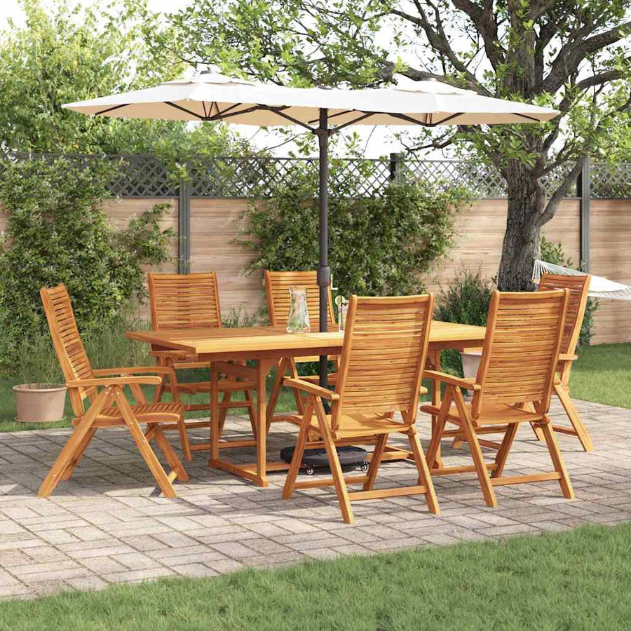Tuin eettafelset 7 pcs Bruin Massief Acaciahout