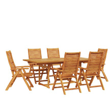 Tuin eettafelset 7 pcs Bruin Massief Acaciahout