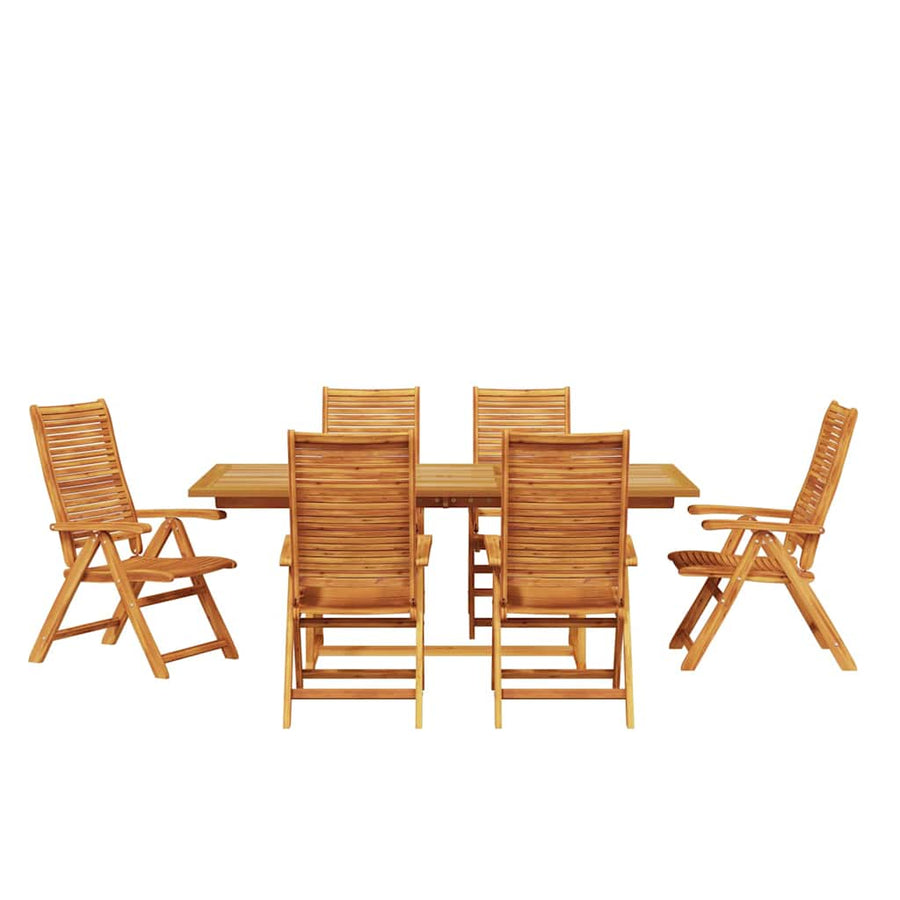 Tuin eettafelset 7 pcs Bruin Massief Acaciahout