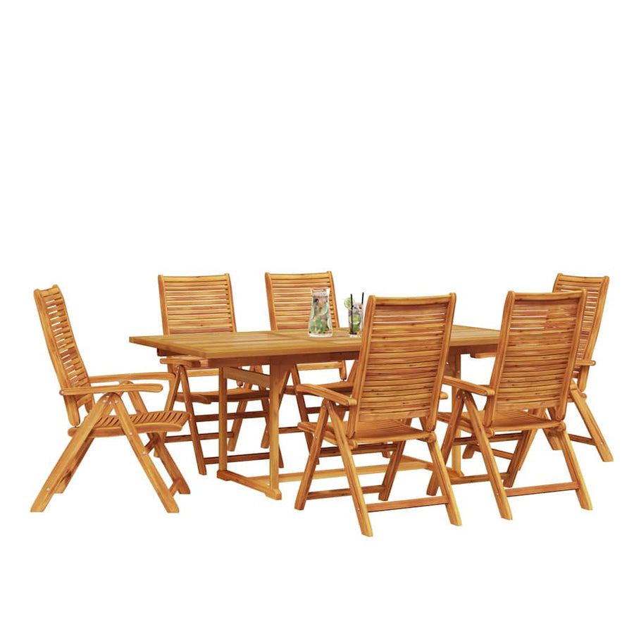 Tuin eettafelset 7 pcs Bruin Massief Acaciahout
