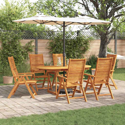 Tuin Eetset 7 Pcs Bruin Massief Acaciahout Ovale tafel + 6 stoelen