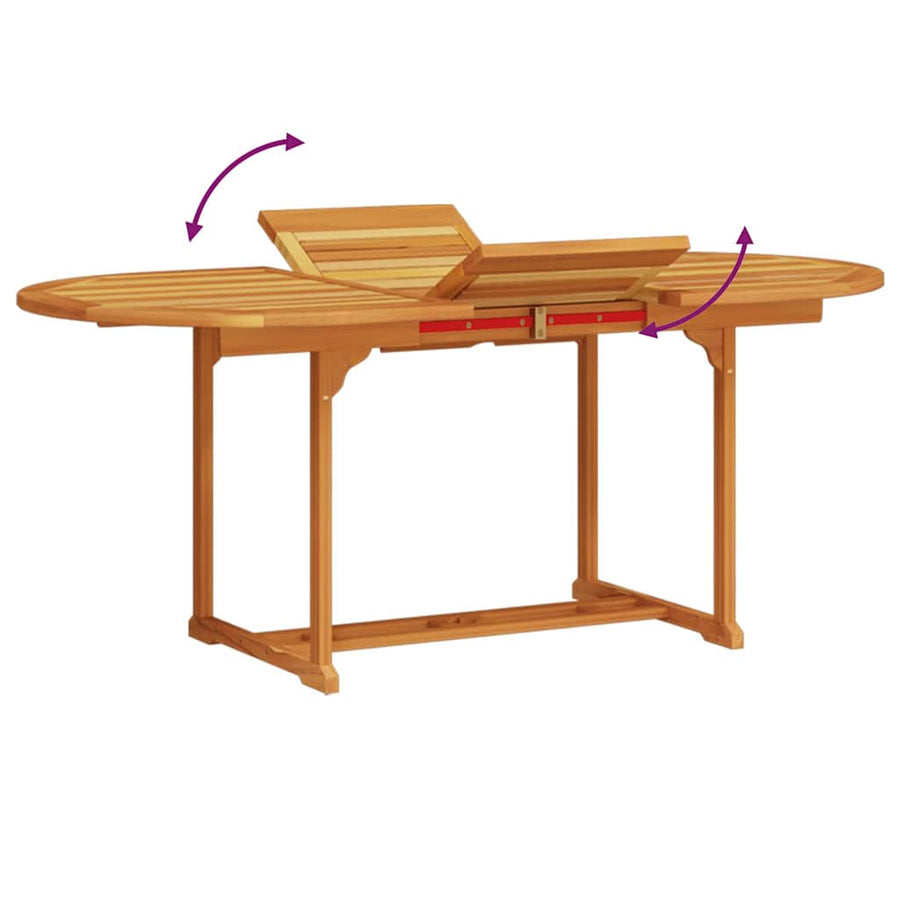 Tuin Eetset 7 Pcs Bruin Massief Acaciahout Ovale tafel + 6 stoelen
