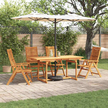 Tuin Eetset 5 Pcs Bruin Massief Acaciahout Rechthoekige tafel + 4 stoelen