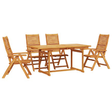 Tuin Eetset 5 Pcs Bruin Massief Acaciahout Rechthoekige tafel + 4 stoelen