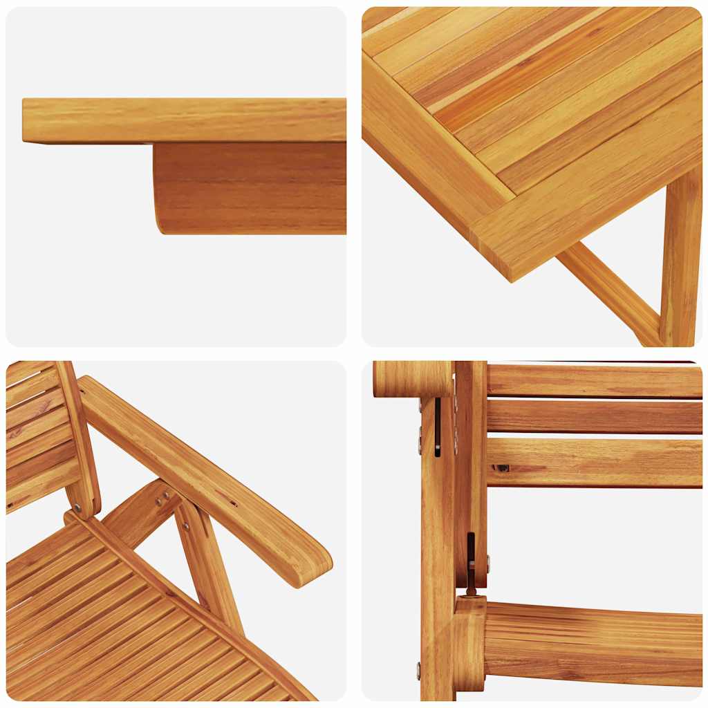Tuin Eetset 7 Pcs Bruin Massief Acaciahout Rechthoekige tafel + 6 stoelen