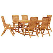Tuin Eetset 7 Pcs Bruin Massief Acaciahout Rechthoekige tafel + 6 stoelen