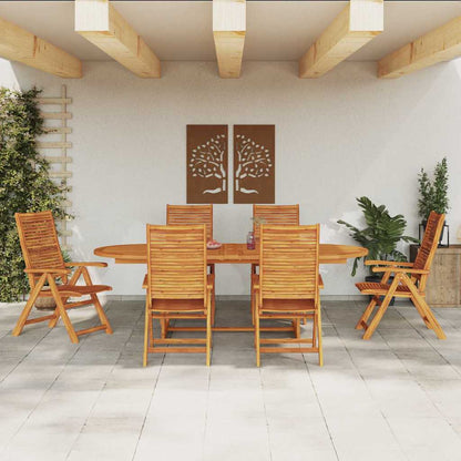 Tuin Eetset 7 Pcs Bruin Massief Acaciahout 6x stoel + ovale tafel
