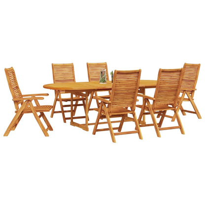 Tuin Eetset 7 Pcs Bruin Massief Acaciahout 6x stoel + ovale tafel