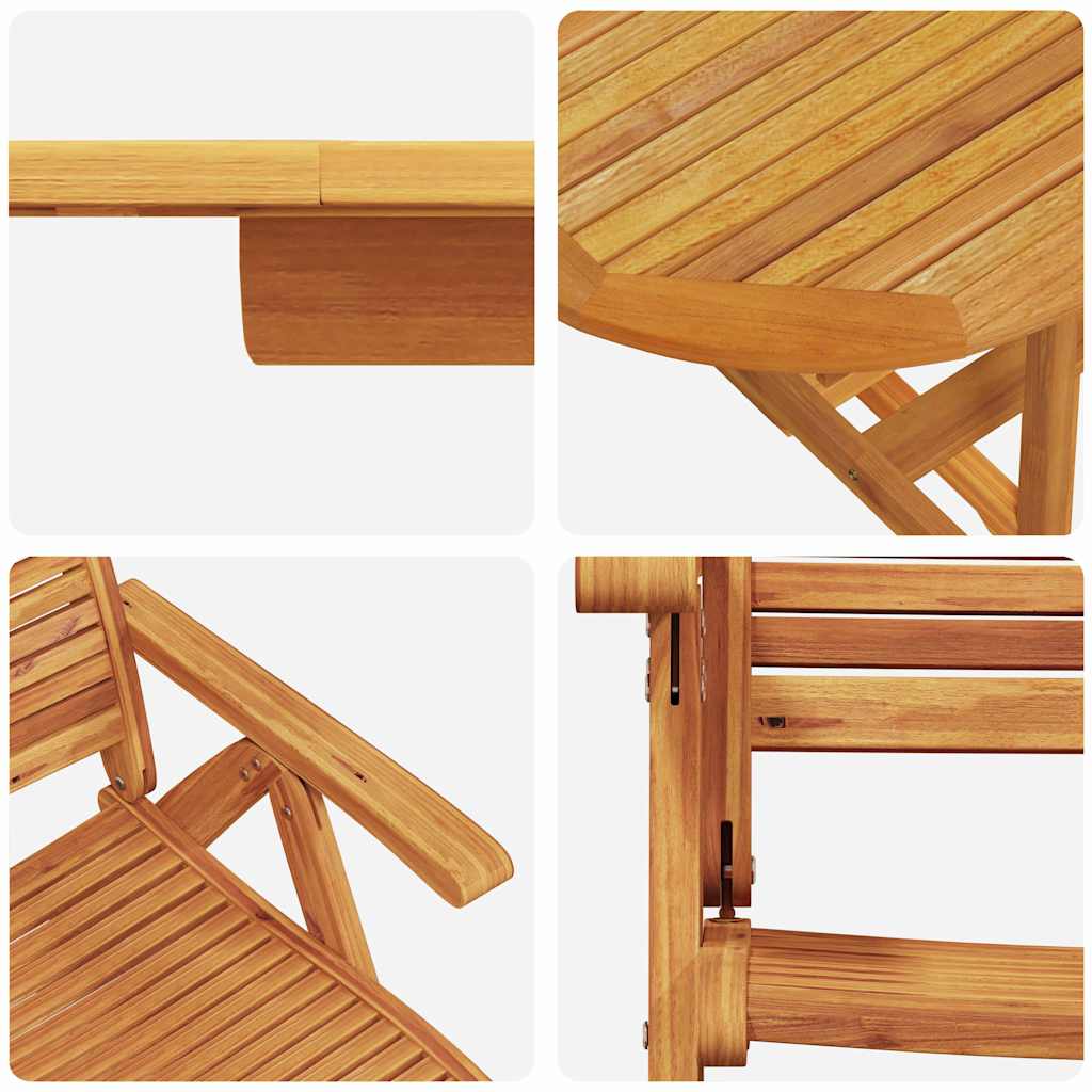 Tuin Eetset 9 Pcs Bruin Massief Acaciahout 8x stoel + ovale tafel