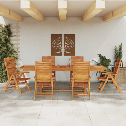 Tuin Eetset 7 Pcs Bruin Massief Acaciahout 6x stoel + rechthoekige tafel