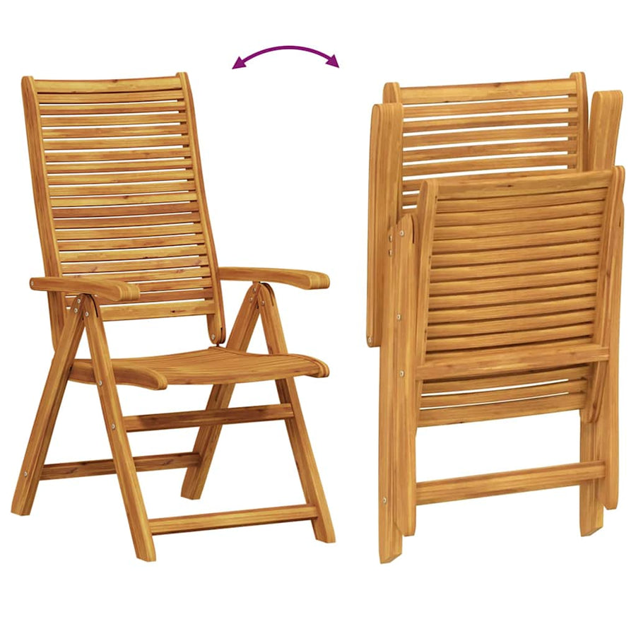 Tuin Eetset 7 Pcs Bruin Massief Acaciahout 6x stoel + rechthoekige tafel
