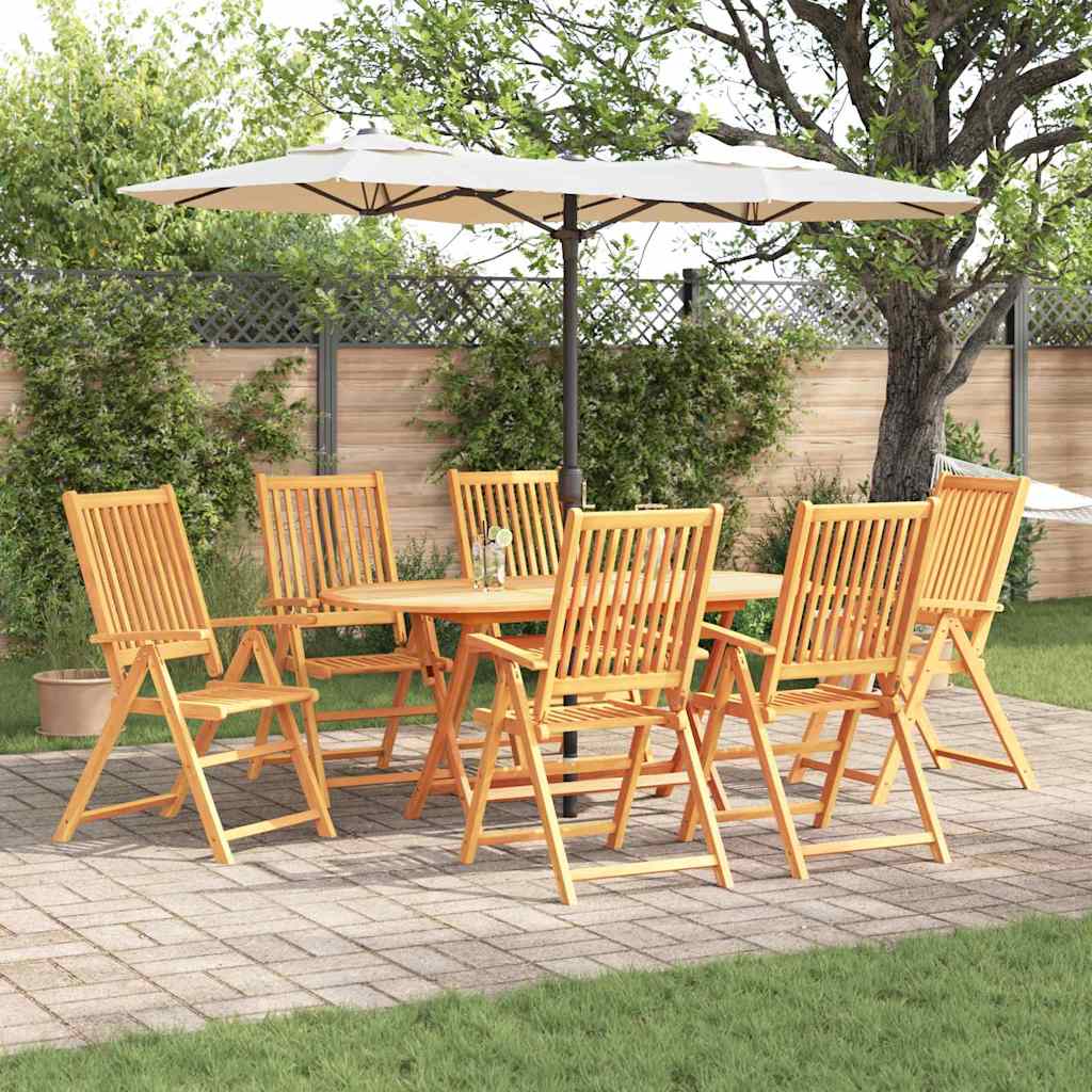 Tuin eettafelset 7 pcs Bruin Massief Acaciahout