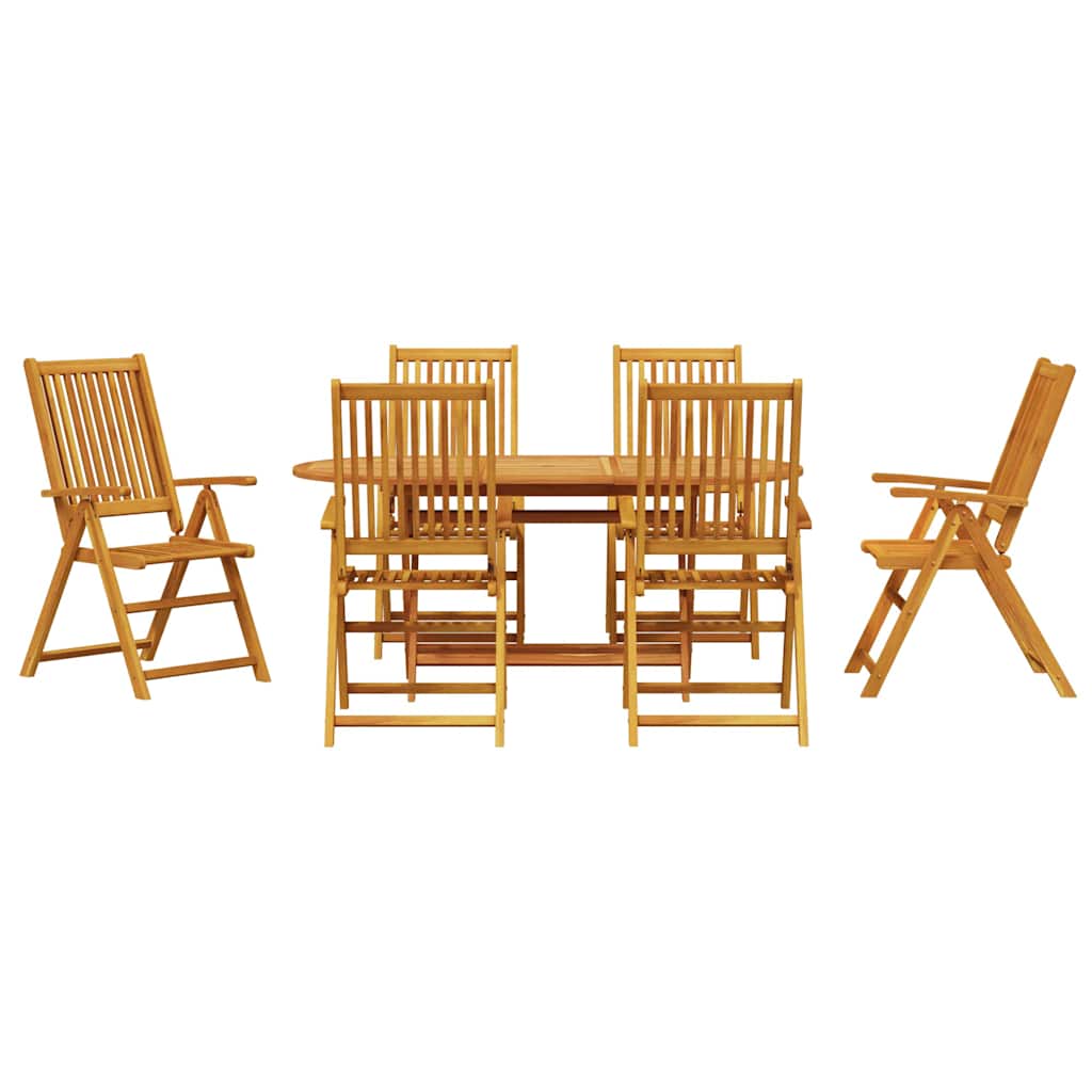 Tuin eettafelset 7 pcs Bruin Massief Acaciahout