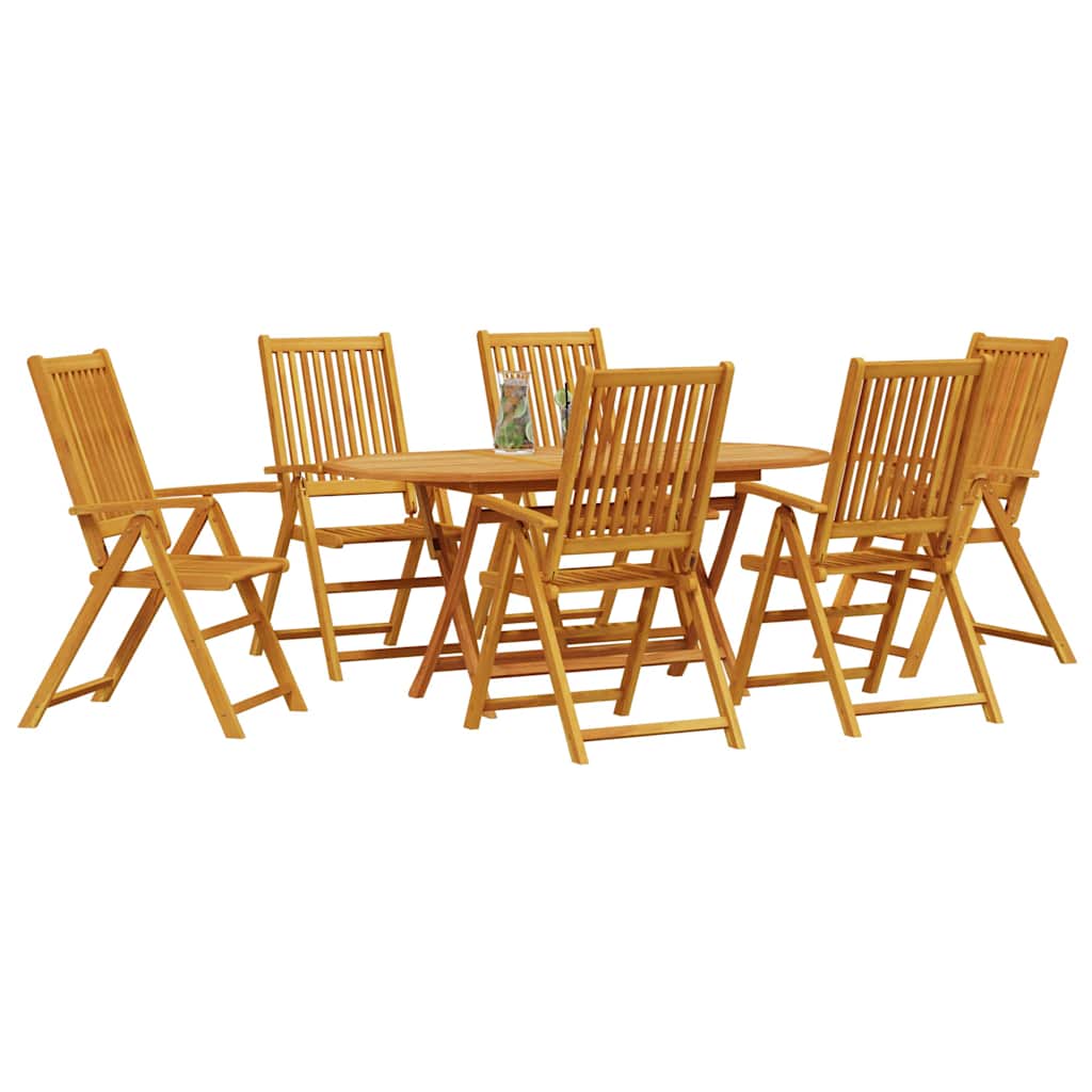 Tuin eettafelset 7 pcs Bruin Massief Acaciahout