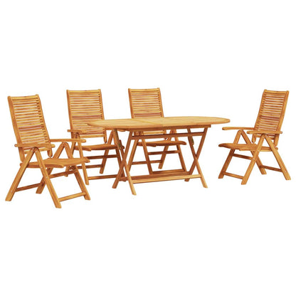 Tuin Eetset 5 Pcs Bruin Massief Acaciahout 4-persoons