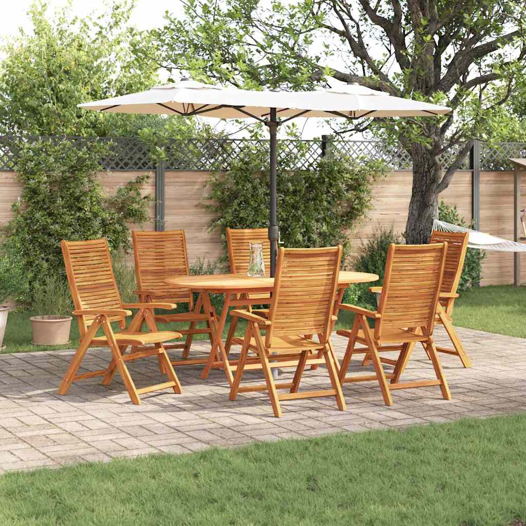 Tuin Eetset 7 Pcs Bruin Massief Acaciahout 6-persoons