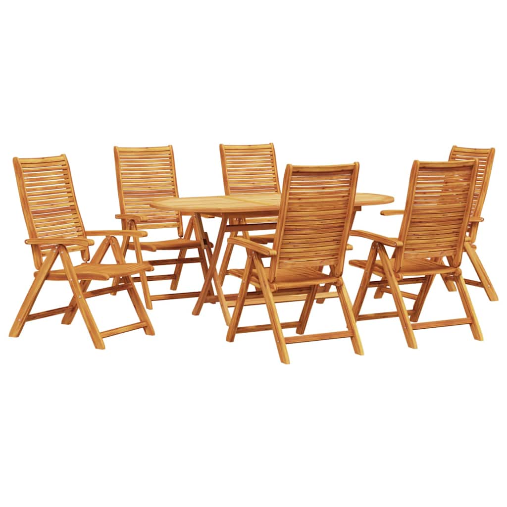 Tuin Eetset 7 Pcs Bruin Massief Acaciahout 6-persoons