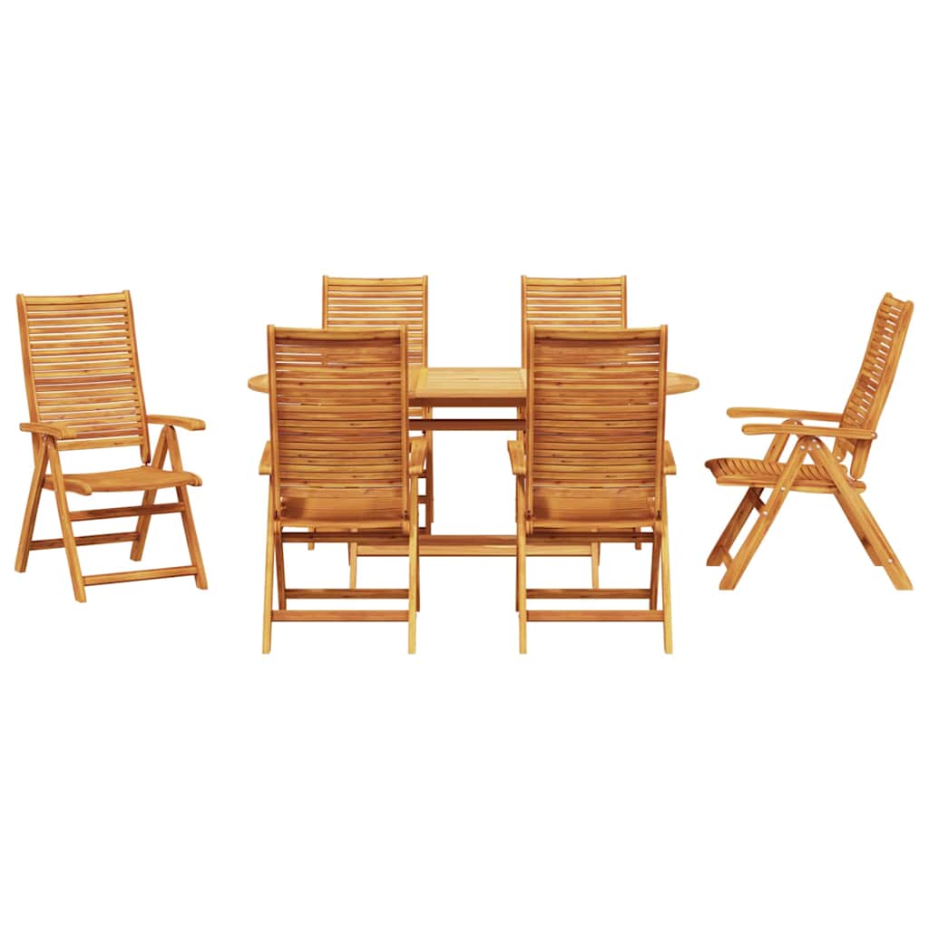 Tuin Eetset 7 Pcs Bruin Massief Acaciahout 6-persoons