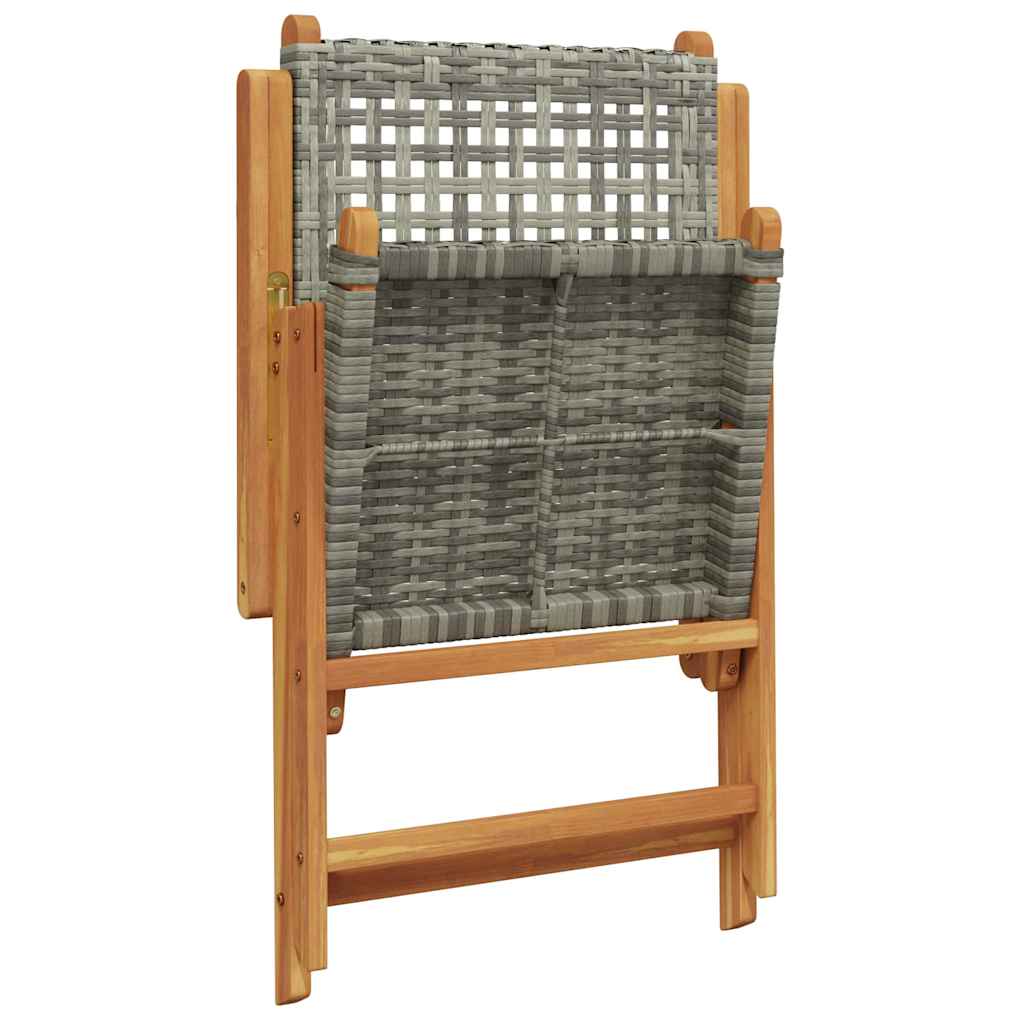 Tuin eettafelset 5 pcs Grijs Massief Acaciahout