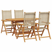 Tuin eettafelset massief acaciahout beige 160x85x75 cm